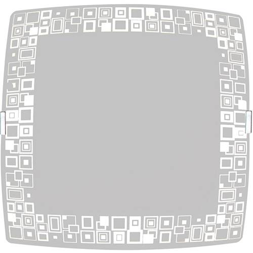 Plafon Mosaico Quadrado Médio 28x28cm Metal/Vidro Branco - Attena