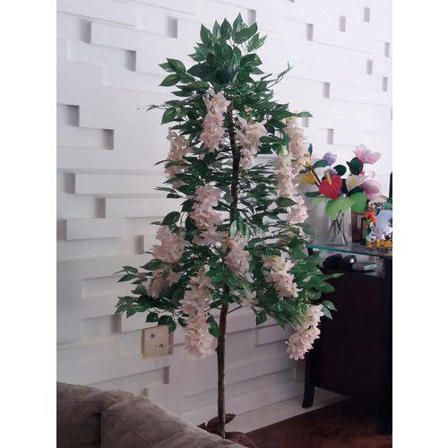 Planta Artificial Árvore Wisteria Lilás 1,60mt Altura