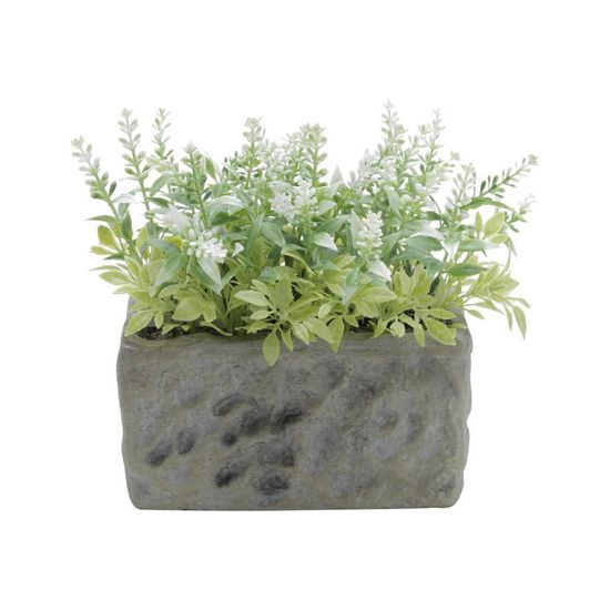Plantas Artificiais Stone Vase Folhas Verdes