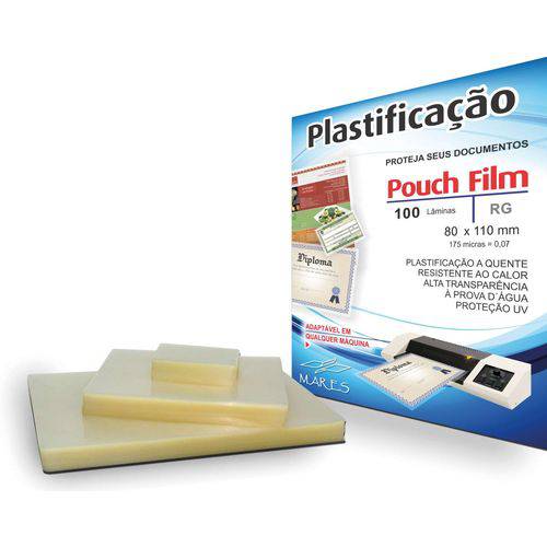 Plastico para Plastificacao Pouch Film R.g. 80x110 (0,07) Mares Conj/100