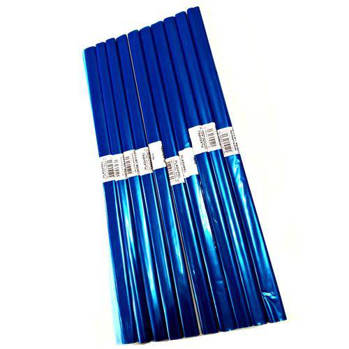 Plastico Transparente Azul Encapar Caderno Pacote 10 Unidade
