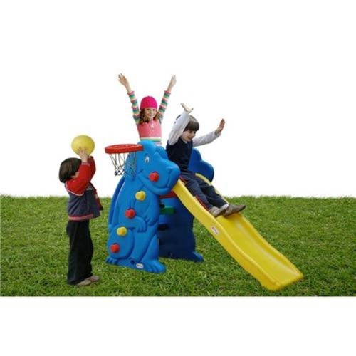 Playground Escorregador Cachorro com Cesta de Basquete Azul Alpha Brinquedos