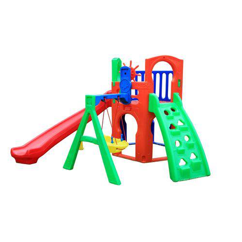 Playground Infantil Plástico com Balanço e Escorregador Royal Play Fly Freso Colorido
