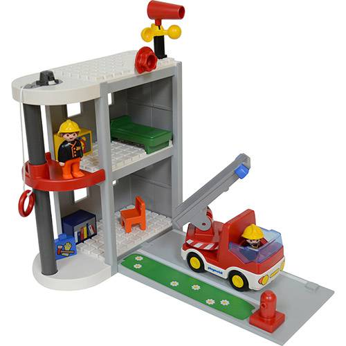 Playmobil 1, 2, 3 Maleta Estação Bombeiros