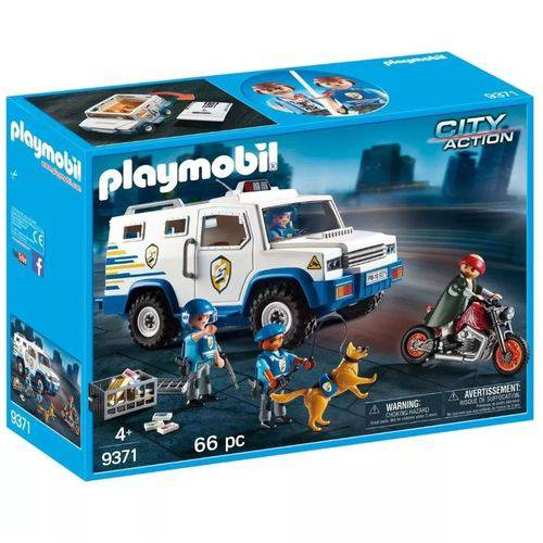 Playmobil City Action Carro Forte da Polícia com Policiais e Bandido - Sunny