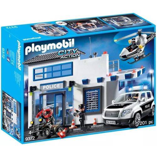 Playmobil City Action Posto Policial com Carro de Polícia e Helicóptero - Sunny