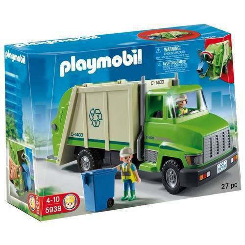 Playmobil City - Caminhão de Reciclagem - 5938 Verde