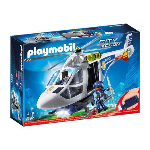 Playmobil Helicóptero da Polícia com Luzes Led Sunny 6921