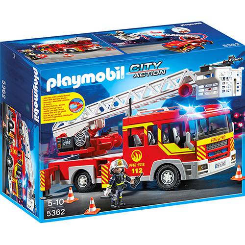 Playmobil - Unidade de Bombeiro com Escada e Equipamentos - Sunny Brinquedos