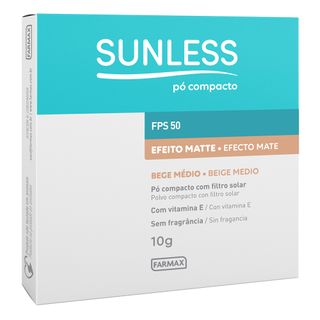 Pó Compacto Sunless com FPS 50 Sunless Bege Medio