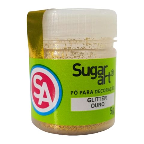 Pó para Decoração Glitter Ouro Comestível 5g - Sugar Art