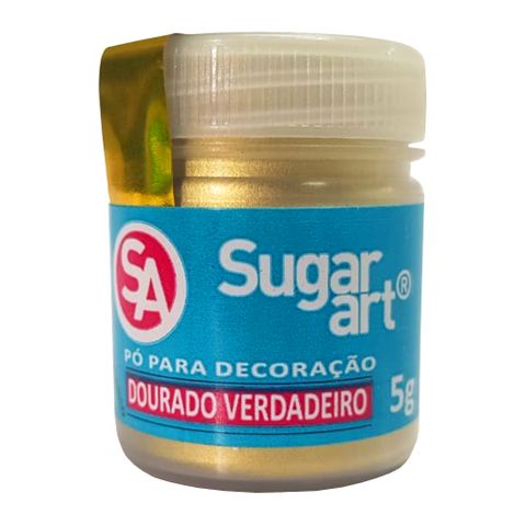 Pó para Decoração Nacarado Dourado Comestível 3g - Sugar Art
