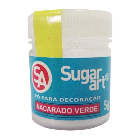 Pó para Decoração Nacarado Verde Comestível 3g - Sugar Art