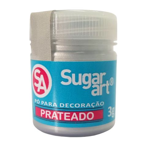 Pó para Decoração Prateado Comestível 3g - Sugar Art