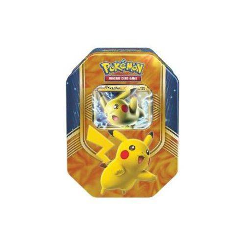 Pokemon Lata Especial Batalha de Coração Ex Pikachu com 1 Card Holográfico + 20 Cards Copag