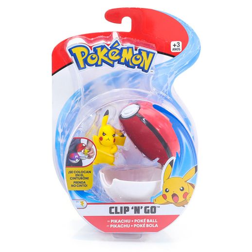Pokemon Pokebola Clip N Go com Clips Pikachu - DTC