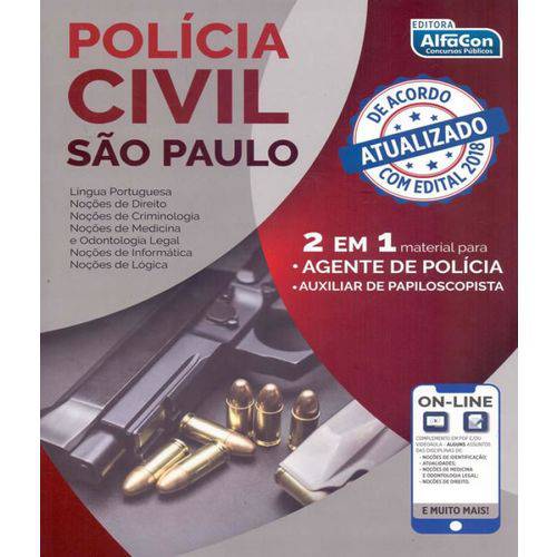 Policia Civil de Sao Paulo - Pc Sp - 2 em 1 - Agente de Policia e Auxiliar de Papilocopista