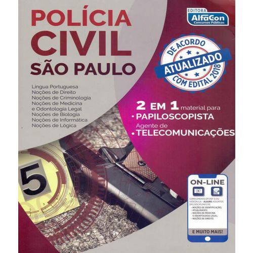 Policia Civil de Sao Paulo - Pc Sp - 2 em 1 - Papiloscopista e Agente de Telecomunicacoes
