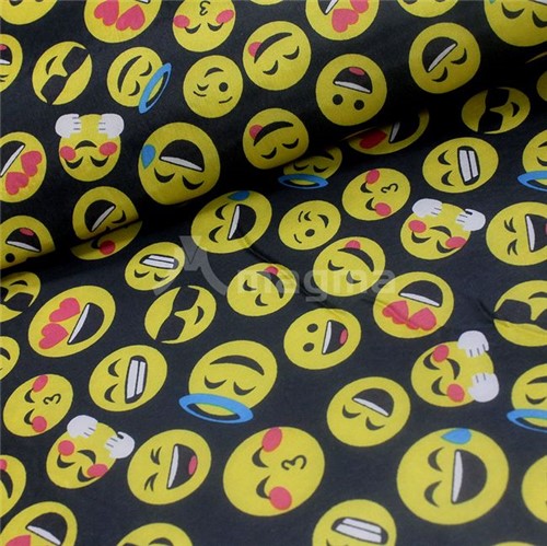 Poliéster Dublado Estampado - Emoji Emoji 52