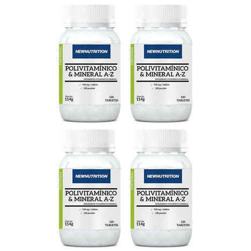Polivitamínico e Mineral A-Z - 4 Un de 120 Tabletes - NewNutrition