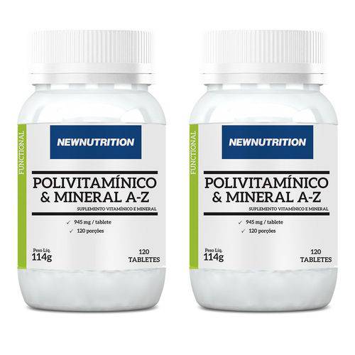 Polivitamínico e Mineral A-Z - 2 Un de 120 Tabletes - NewNutrition