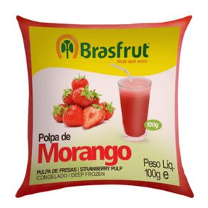 Polpa de Fruta Sabor Morango Brasfrut 100g