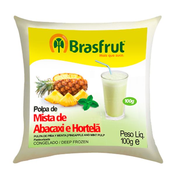 Polpa Fruta Brasfrut 100g Abacaxi com Hortelã