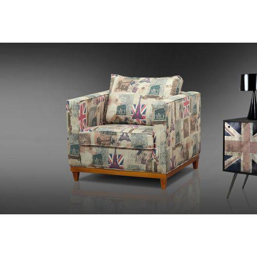 Poltrona Cadeira Decorativa Aspen Linho London - D´Monegatto