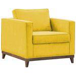 Poltrona Cadeira Decorativa Aspen Suede Amarelo - D´Monegatto