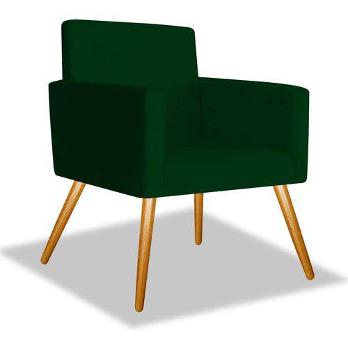 Poltrona Cadeira Decorativa Beatriz Sala Quarto Escritório Recepção Suede Verde Musgo - AM DECOR