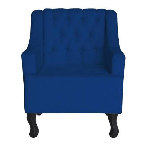Poltrona Cadeira Decorativa para Sala e Recepção Heloisa Suede Azul Marinho - Dl Decor