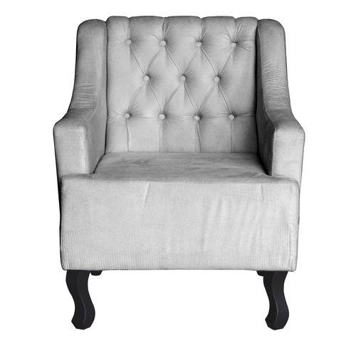 Poltrona Cadeira Decorativa para Sala e Recepção Heloisa Suede Cinza - Dl Decor