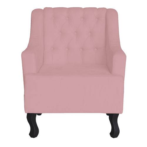 Poltrona Cadeira Decorativa para Sala e Recepção Heloisa Suede Rosê - Dl Decor