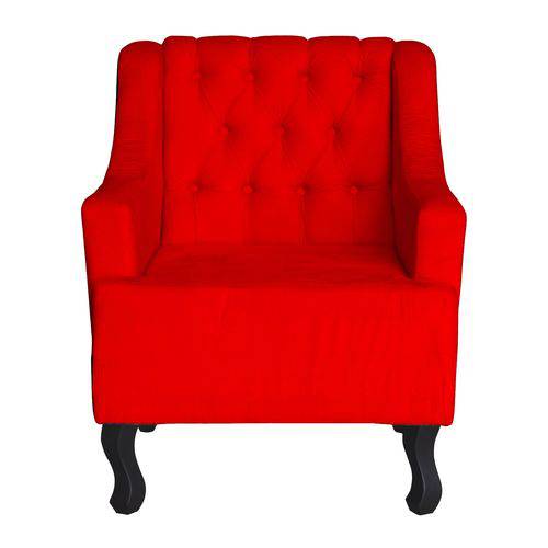 Poltrona Cadeira Decorativa para Sala e Recepção Heloisa Suede Vermelho - Dl Decor