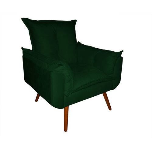Poltrona Cadeira Gran Opala Sala Escritório e Recepção Quarto Suede Verde Luxo - DS DECOR
