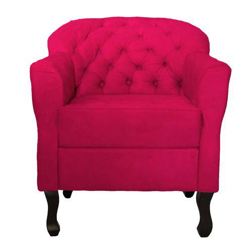 Poltrona Cadeira Julia Decorativa Recepção e Escritório Sala Suede Rosa Pink - DS DECOR
