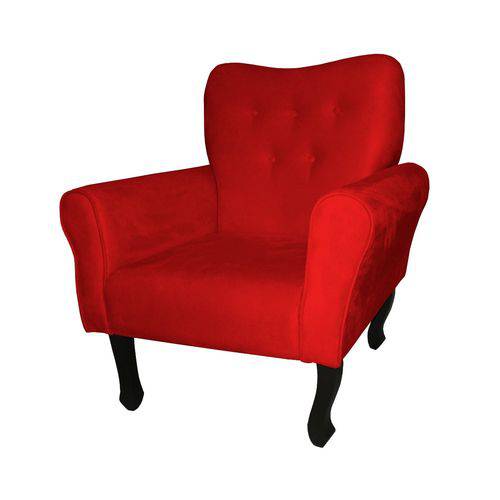 Poltrona Cadeira Nanda para Escritório e Sala Recepção Suede Vermelho