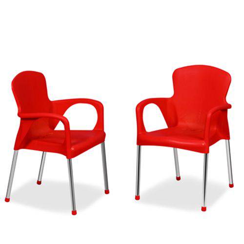 Poltrona / Cadeira Varanda Churrasco Decorativa Vermelha
