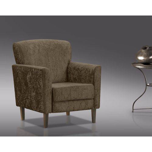 Poltrona Cadeira Decorativa Pit Jacquard Marrom - D´Monegatto