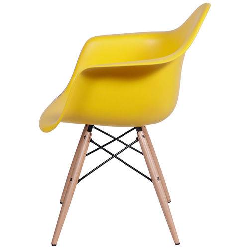 Poltrona Eames DAR com Braço Ór Design Amarelo