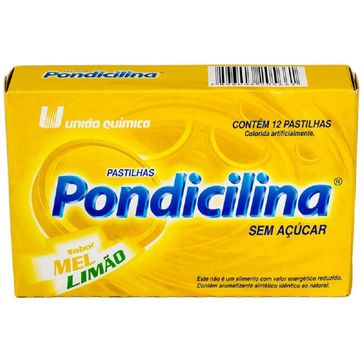 Pondicilina UQ 12 Pastilhas Sabor Mel e Limão