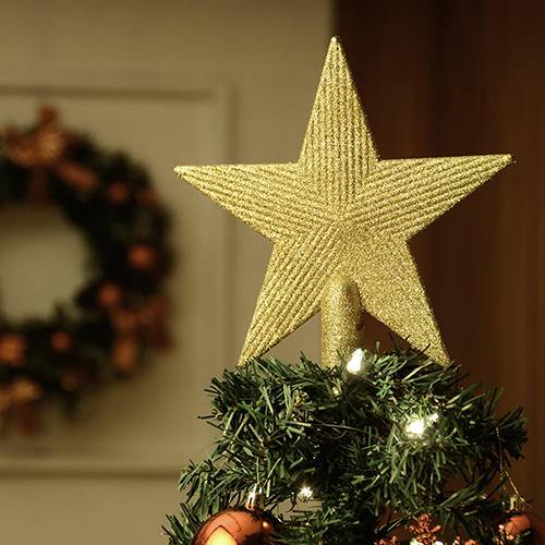 Ponteira Dourada para Árvore de Natal 15cm - Orb Christmas