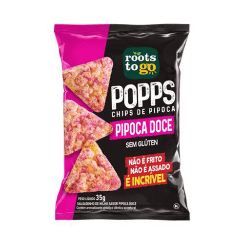 Popps Chips de Pipoca Doce 35g Snack Fitness - Roots To Go