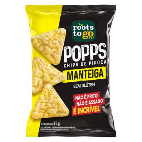 Popps Chips de Pipoca Sabor Manteiga 35g - Roots To Go