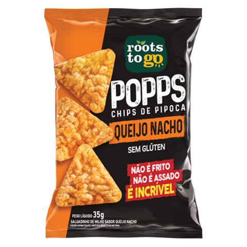 Popps Chips de Pipoca Sabor Queijo Nacho 35g - Roots To Go