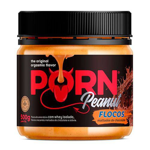 Porn Peanut Pasta de Amendoim 500g Flocos Maltados Porn Fit