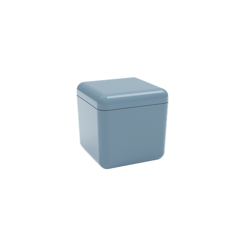 Porta-algodão/cotonete Cube - AZF 8,5 X 8,5 X 8,5 Cm Azul Fog Coza