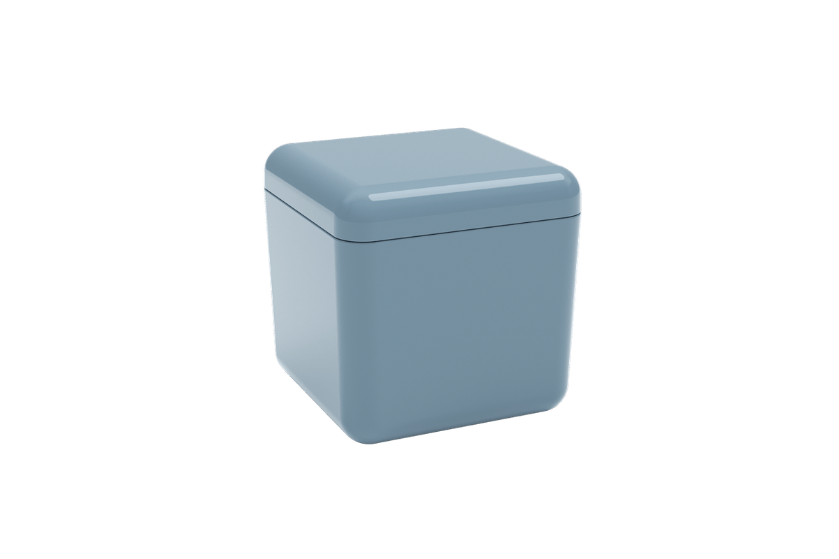 Porta-algodão/cotonete Cube - AZF 8,5 X 8,5 X 8,5 Cm Azul Fog Coza