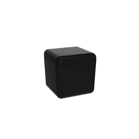 Porta-algodão/cotonete Cube - PT 8,5 X 8,5 X 8,5 Cm Preto Coza