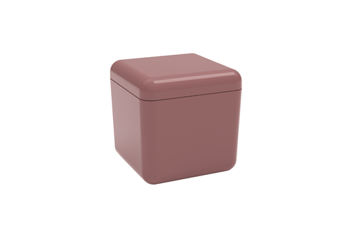 Porta-algodão/cotonete Cube - RSM 8,5 X 8,5 X 8,5 Cm Rosa Malva Coza